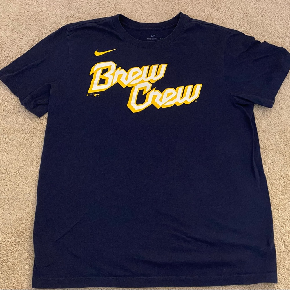 Milwaukee Brewers Nike Mens Large City Connect Brew Crew T-Shirt